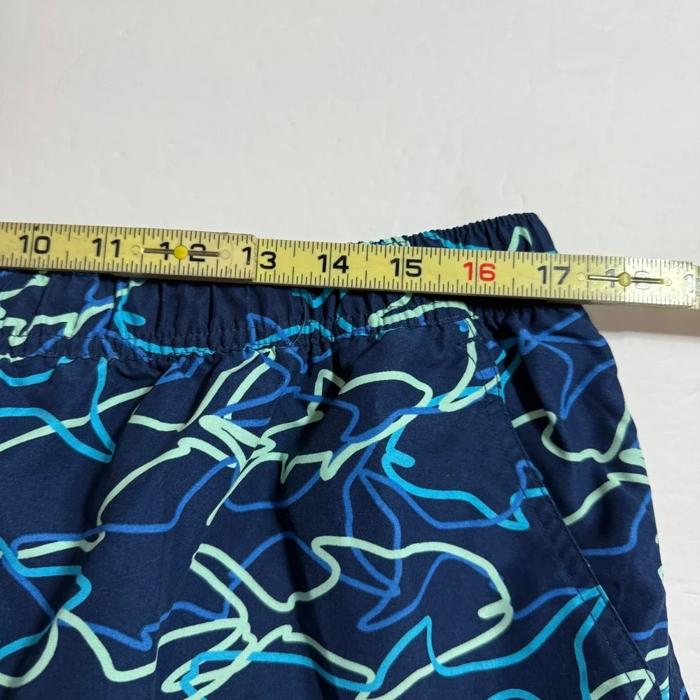 Vineyard‎ Vines Swim Trunks Shark Print Beach Elastic Waist Blue Mens Size XL